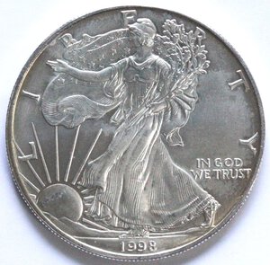 reverse: USA. Dollaro 1998. Oncia. Ag.