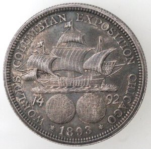 reverse: USA. Mezzo Dollaro  WORLD COLUMBIAN EXPOSITION CHICAGO  1893. Ag. 