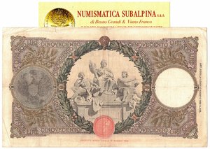 reverse: Banconote. Regno D Italia. Vittorio Emanuele III. 500 Lire Mietitrice. (Fascio). D.M. 17-06-1935. 