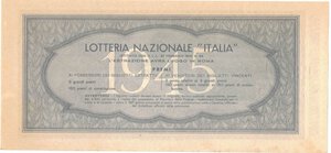 reverse: Banconote. Regno D italia. Lotteria Nazionale Italia 1945. Biglietto 30 LIRE. 
