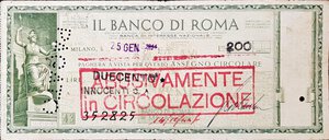 obverse: Banconote. Banco di Roma. 200 Lire 1944. 