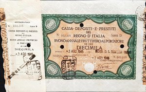 obverse: Banconote. Regno d Italia. C. D. P. Buono da 10.000 Lire 1945. 