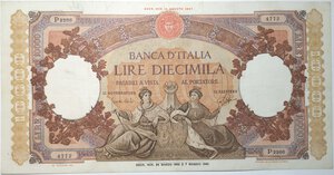 obverse: Banconote. Repubblica Italiana. 10.000 lire. Regine del Mare. Dec. Min. 24.03.1962. 