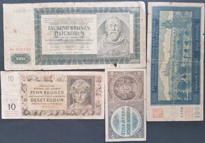 obverse: Banconote. Estere. Boemia e Moravia.  Lotto di 4 banconote. 