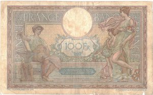 reverse: Banconote. Estere. Francia. 100 Franchi. 22 Novembre 1920. 