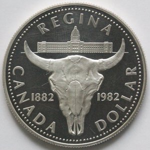reverse: Canada. Dollaro 1982 Regina. Ag 500. 