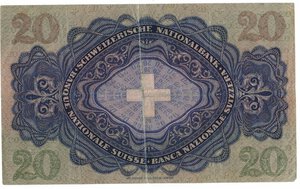 reverse: Banconote. Estere. Svizzera. 20 Franchi. 16 Ottobre 1947. 