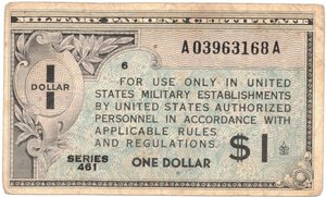 obverse: Banconote Estere. Usa. Military Payment Certificate. Dollaro 1946-47. 