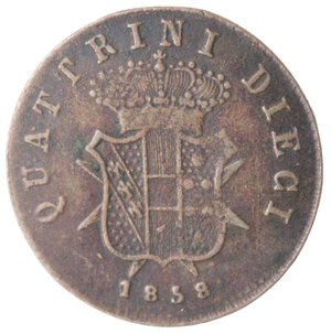 reverse: Firenze. Leopoldo II. 1824-1859. 10 quattrini 1858. Mi. 
