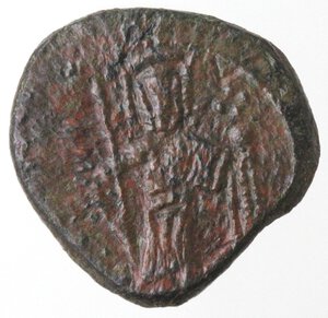 obverse: Messina. Ruggero II. 1105-1154. Doppio Follaro. Ae. 