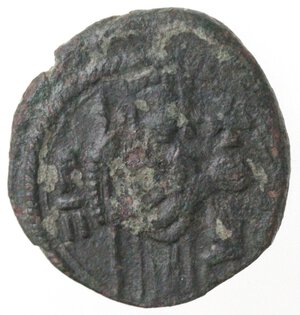 obverse: Messina o Palermo. Ruggero II. 1105-1154. Follaro. Ae. 