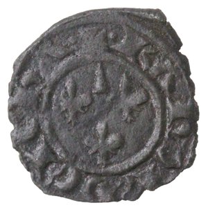 reverse: Messina o Brindisi. Carlo I d Angiò. 1266-1282. Denaro. Mi. 