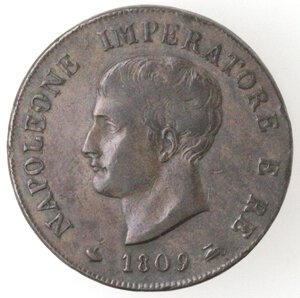 obverse: Milano. Napoleone. 1805-1814. Soldo 1809. Ae. 
