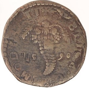 reverse: Napoli. Filippo II. 1554-1598. Tornese 1590. Ae. P/R 80. 