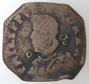 obverse: Napoli. Filippo IV. 1621-1665. Grano 1637. AE. 