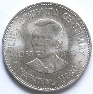 reverse: Filippine. Peso 1963. Ag. 
