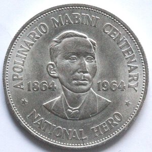 reverse: Filippine. Peso 1964. Ag. 