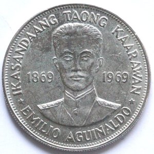 reverse: Filippine. Peso 1969. Ag. 