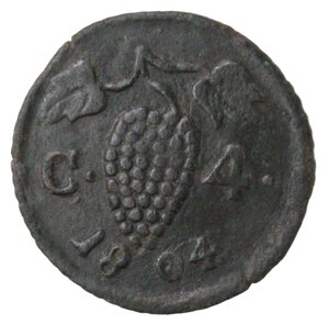 reverse: Napoli. Ferdinando IV. 1804-1805. 4 Cavalli 1804. Ae. 