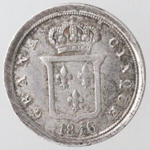 reverse: Napoli. Ferdinando II. 1830-1859. Mezzo Carlino 1846. Ag. 
