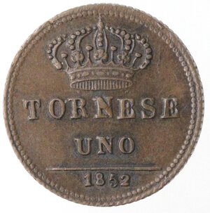 reverse: Napoli. Ferdinando II. 1830-1859. Tornese 1852. Ae. 