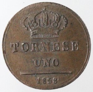 reverse: Napoli. Ferdinando II. 1830-1859. Tornese 1858. Ae. 