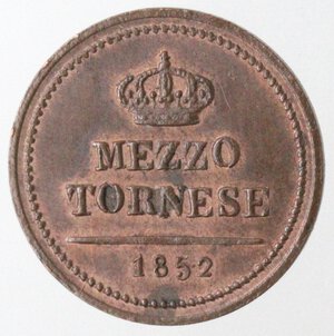 reverse: Napoli. Ferdinando II. 1830-1859. Mezzo Tornese 1852. Ae. 