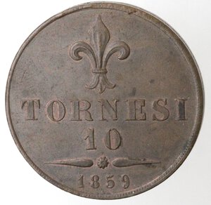 reverse: Napoli. Francesco II. 10 Tornesi 1859. Ae. 