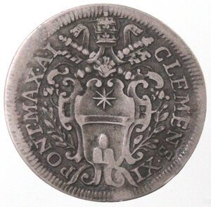 obverse: Roma. Clemente XI. 1700-1721. Giulio. Ag. 