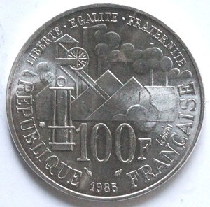 obverse: Francia. 100 Franchi 1985. Ag. 