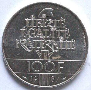reverse: Francia. 100 Franchi 1987. Ag.