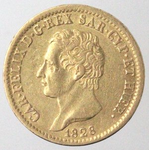 obverse: Carlo Felice. 1821-1831. 20 lire 1828 Torino 