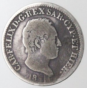 obverse: Carlo Felice. 1821-1831. 50 Centesimi 1831 Torino. Ag