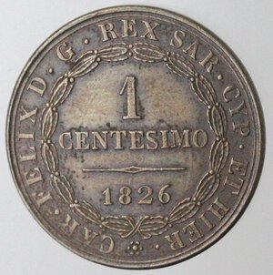 reverse: Carlo Felice. 1821-1831. Centesimo 1826 Torino P. Ae. 