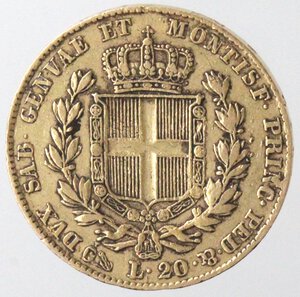 reverse: Carlo Alberto. 1831-1849. 20 lire 1831 Genova. Au. 