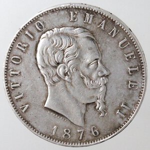 obverse: Vittorio Emanuele II. 1861-1878. 5 lire 1876. Ag. 