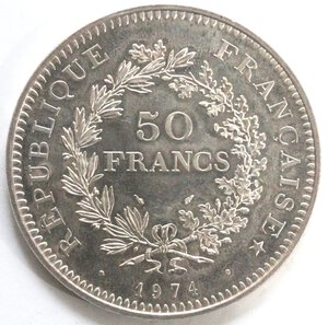 obverse: Francia. 50 Franchi 1974. Ag. 