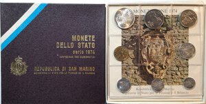 obverse: San Marino. Serie divisionale annuale 1974 Focolare Domestico. Con 500 lire in Ag. 