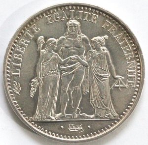 reverse: Francia. 10 Franchi 1969. Ag. 