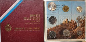 obverse: San Marino. Serie divisionale annuale 1975 L amore visto attraverso gli animali. Con moneta da 500 lire in Ag. 