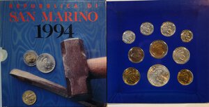 obverse: San Marino. Serie divisionale annuale 1994 Marino il Santo. Con 1000 lire in Ag. 