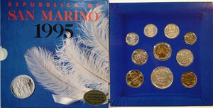 obverse: San Marino. Serie divisionale annuale 1995 Impegno civile per il terzo millennio. Con 1000 lire in Ag. 