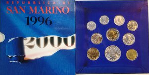 obverse: San Marino. Serie divisionale annuale 1996 L uomo verso il terzo millennio. Con 1000 lire in Ag. 