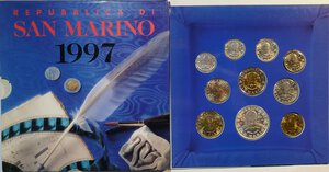 obverse: San Marino. Serie divisionale annuale 1997 L uomo verso il terzo millennio. Con 5000 lire in Ag. 