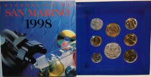 obverse: San Marino. Serie divisionale annuale 1998 L uomo verso il terzo millennio. Con 5000 lire in Ag. 