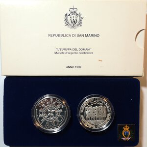 obverse: San Marino. Dittico  con 5000 Lire 10.000 Lire 1999. Ag. 