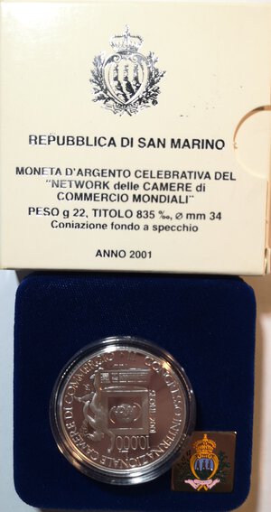 obverse: San Marino. 10.000 Lire 2001. Ag. Network delle Camere di Commercio Mondiali.