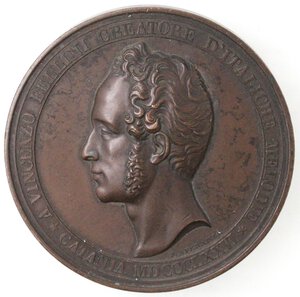 obverse: Medaglie. Catania. Vincenzo Bellini. 1801-1835. Musicista. Medaglia 1876 per la traslazione della salma. Ae.