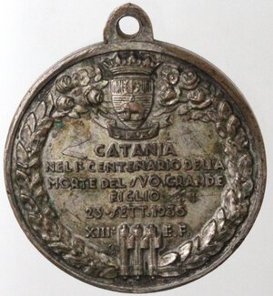 reverse: Medaglie. Catania. Vincenzo Bellini. 1801-1835. Musicista. Medaglia 1935. Per il centenario della morte. Ae argentato. 