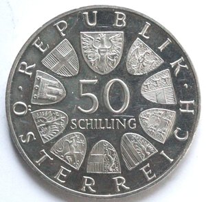 obverse: Austria. 50 Scellini 1968. Ag. 